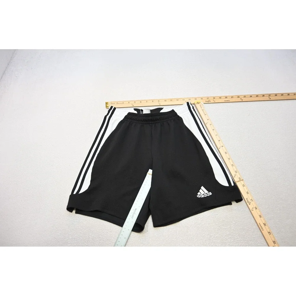 Adidas Soccer Shorts Mens Large Black White Climalite Athletic Training
